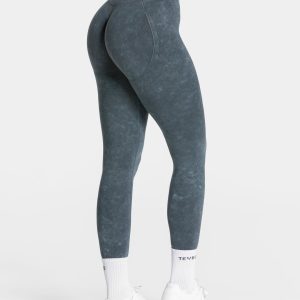 TEVEO Official Store | Sportbekleidung Acid Covert Scrunch Leggings 'Navy' Hochwertige Boutique-Leggings und Hosen